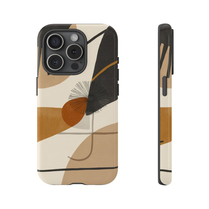 Abstract Earth Tone Phone Case — Mid-Century Minimalist Tough Case