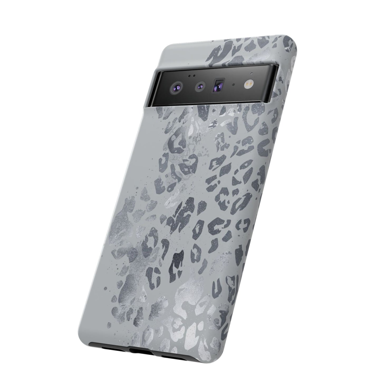 Gray Leopard Print Tough Phone Case