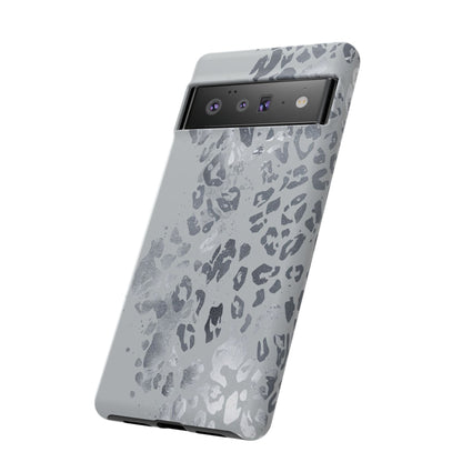 Gray Leopard Print Tough Phone Case