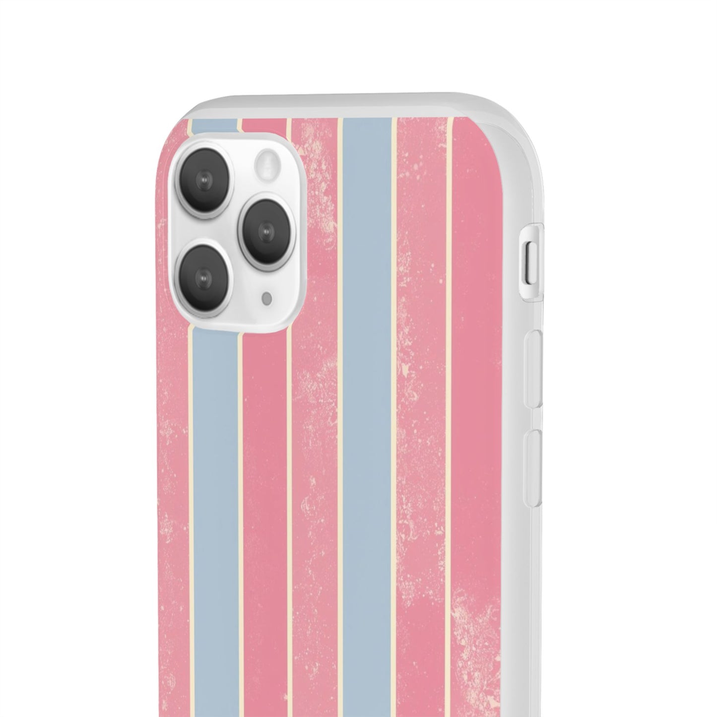 Striped Pink & Blue Phone Case — Retro Pastel Flexi Case