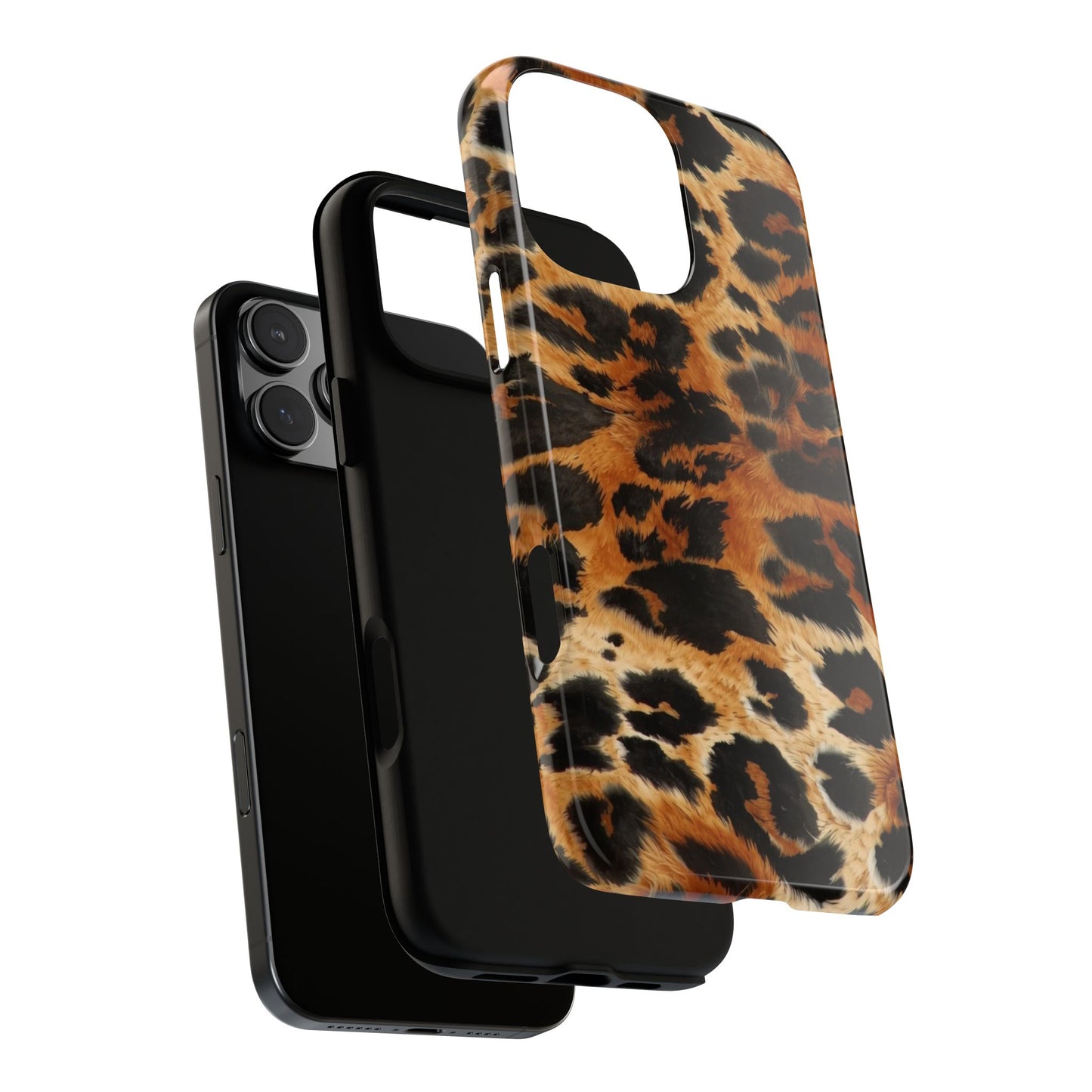 Leopard Print Tough Phone Case – Rugged Protective iPhone Cover