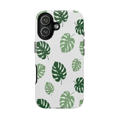 Monstera Leaf Phone Case — Tropical Green Pattern Tough Case
