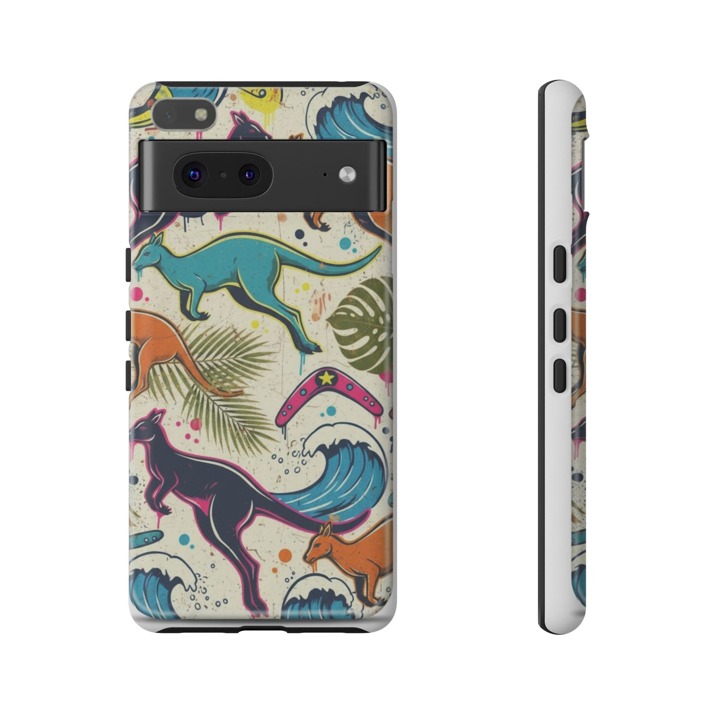 Tough Cases — Colorful Surfing Kangaroo Phone Case