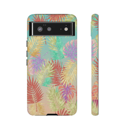 Tropical Palm Leaf Tough Phone Case – Colorful Pastel Botanical Protection