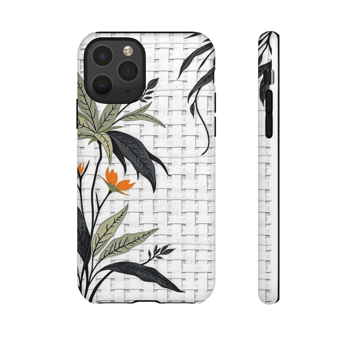 Floral Woven Tough Phone Case — Protective Botanical iPhone Cover