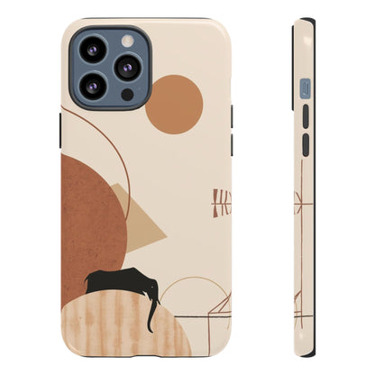 Abstract Earth Tones Phone Case — Minimal Geometric Design