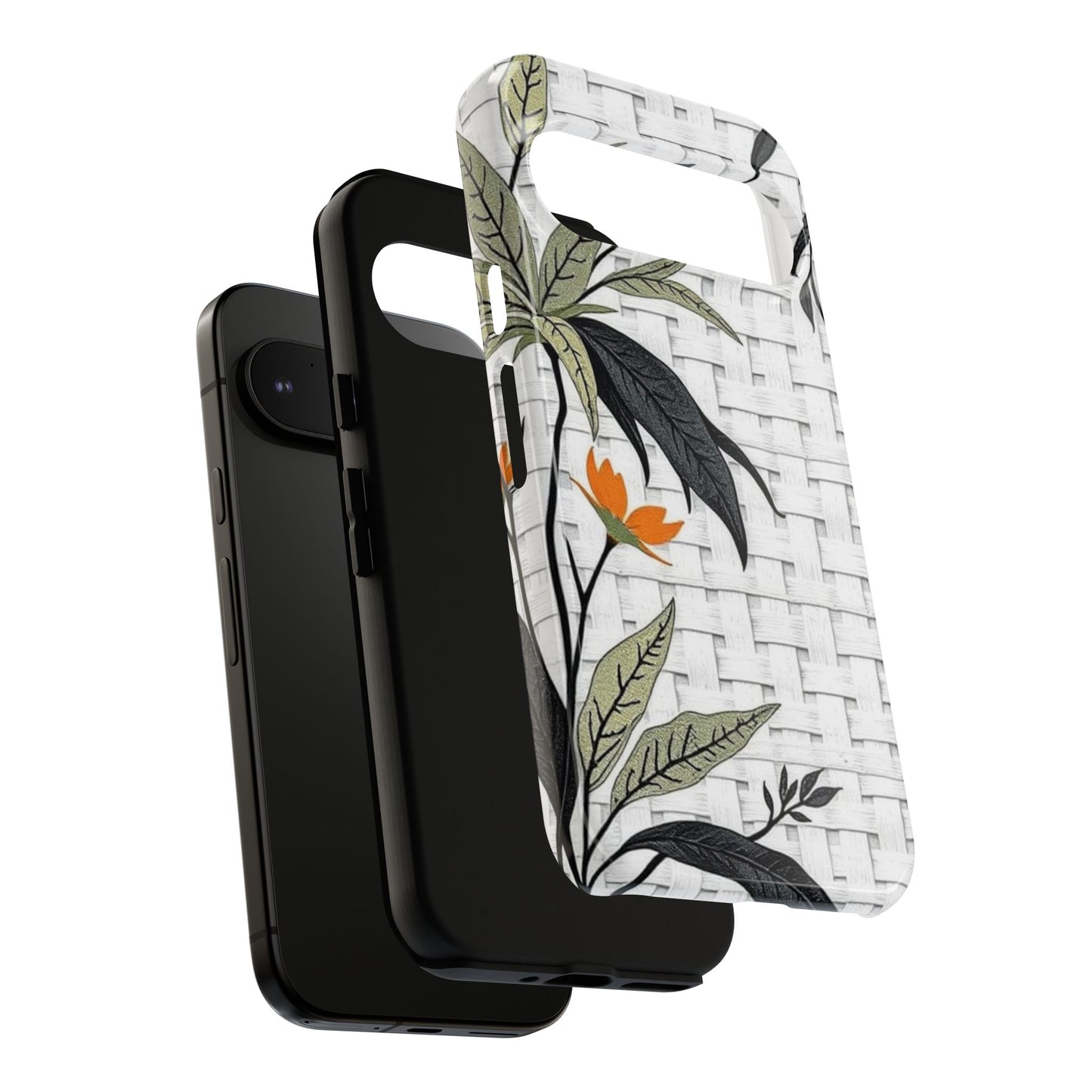 Floral Woven Tough Phone Case — Protective Botanical iPhone Cover