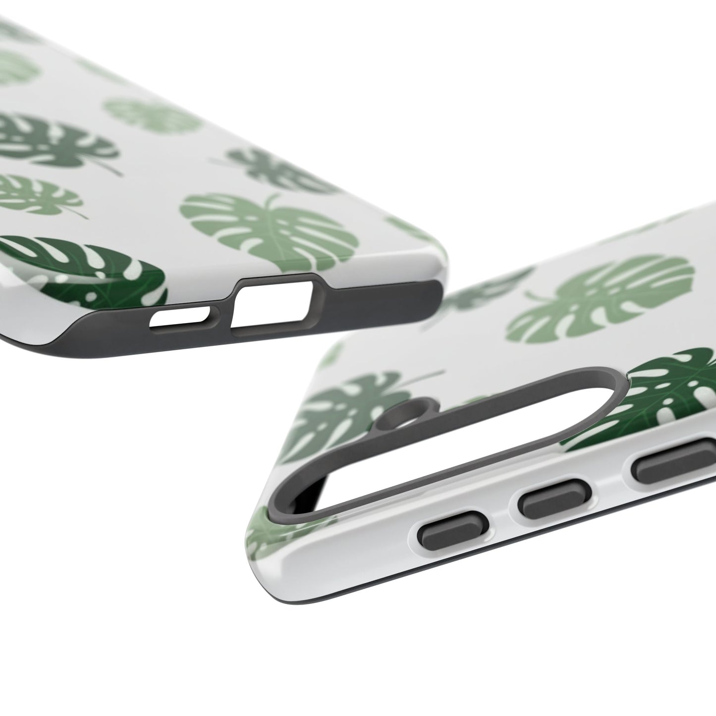 Monstera Leaf Tough Phone Case – Tropical Green Palm Pattern Protective Cover