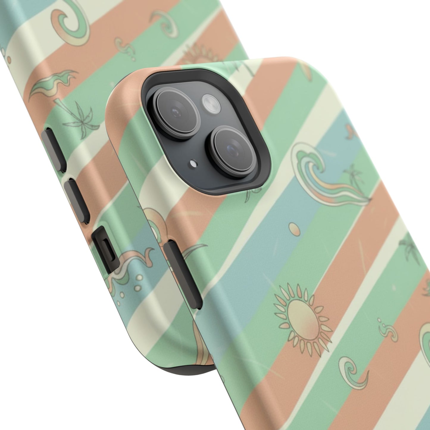 Magnetic Impact-Resistant Phone Case — Retro Surf Stripes