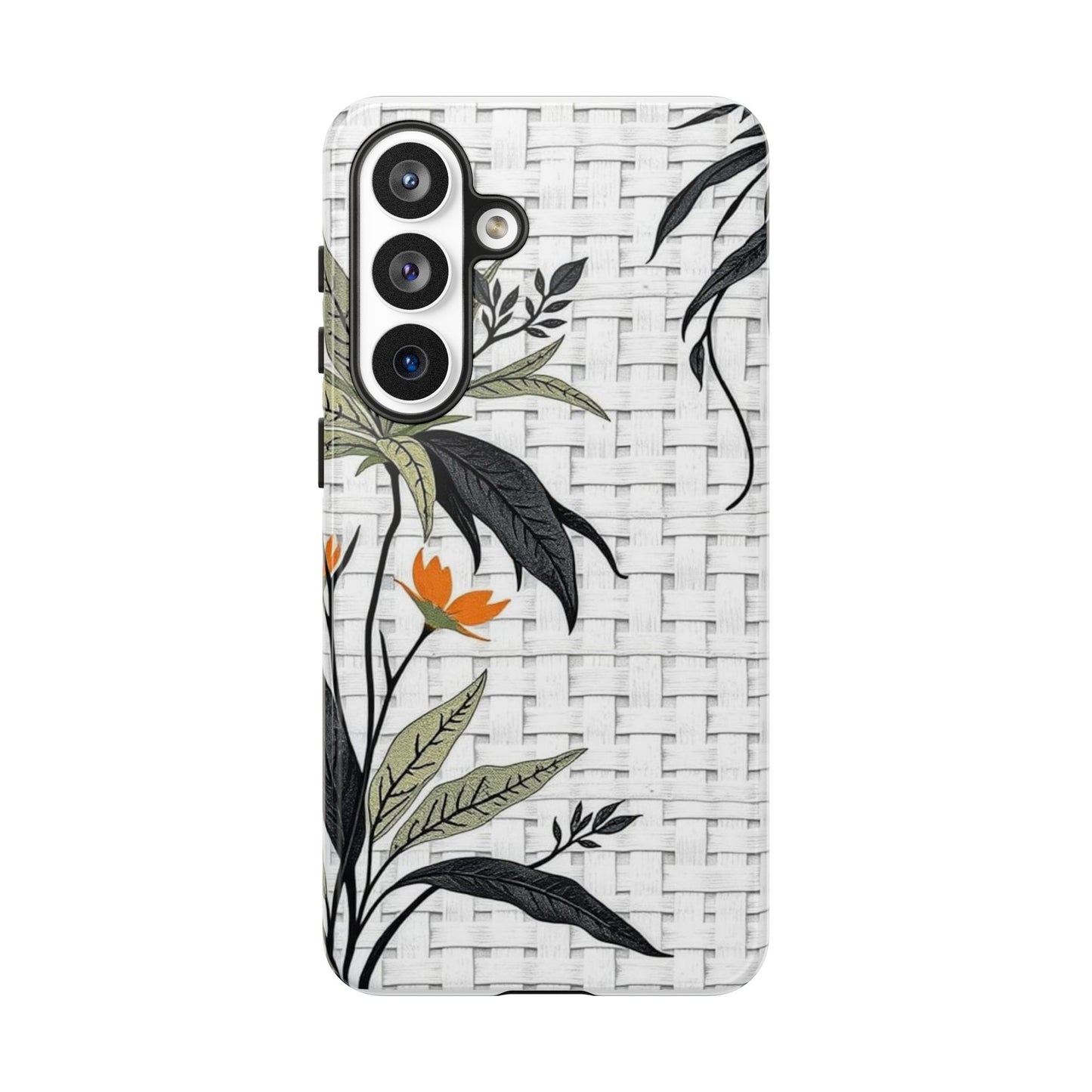 Floral Woven Tough Phone Case — Protective Botanical iPhone Cover