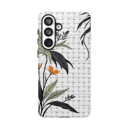 Floral Woven Tough Phone Case — Protective Botanical iPhone Cover