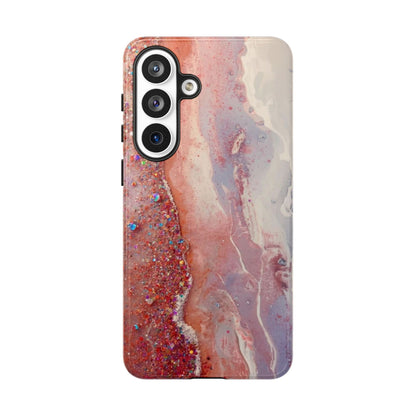 Marbled Rose Gold Galaxy Phone Case — Protective Tough Case