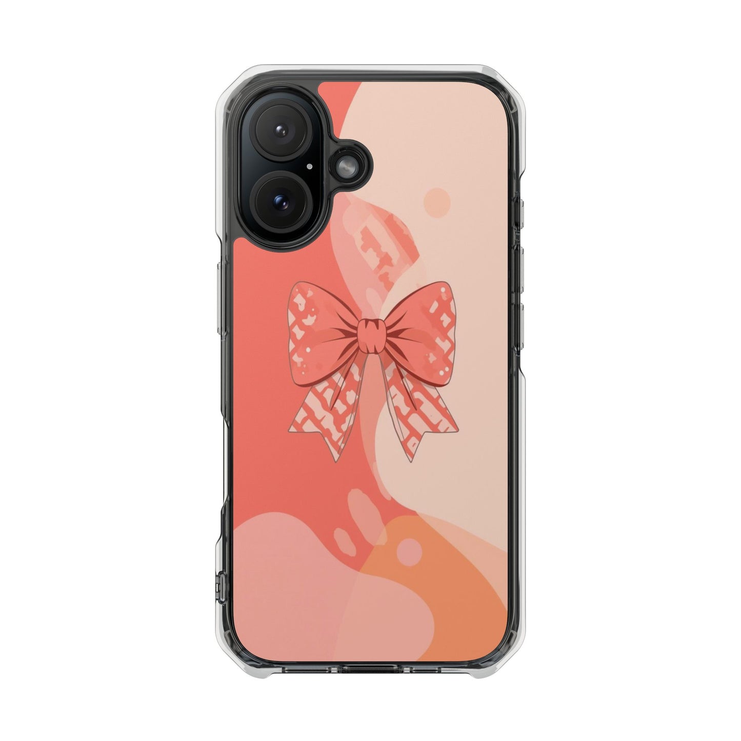 Clear Magnetic Phone Case — Pink Bow Art Design
