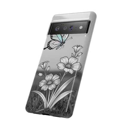 Butterfly & Wildflower Tough Phone Case — Durable Floral Phone Cover