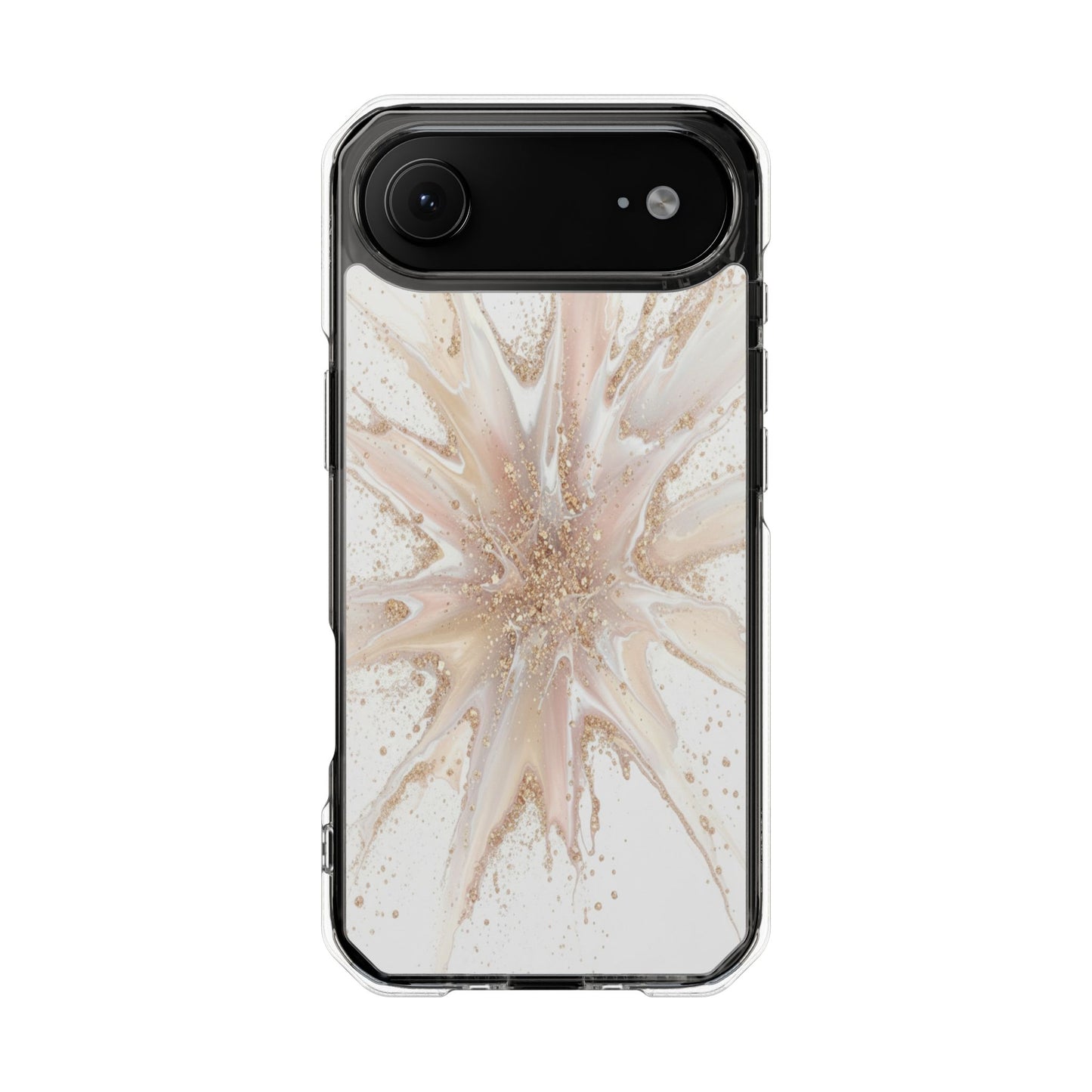Clear Magnetic Impact Phone Case — Neutral Gold Starburst Design