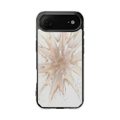 Clear Magnetic Impact Phone Case — Neutral Gold Starburst Design