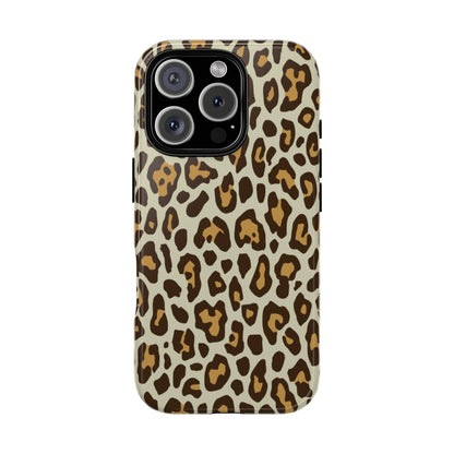Leopard Print Tough Phone Case — Durable Protective Animal Print Case
