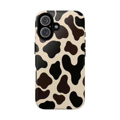 Cow Print Phone Case — Black & Cream Protective  Case