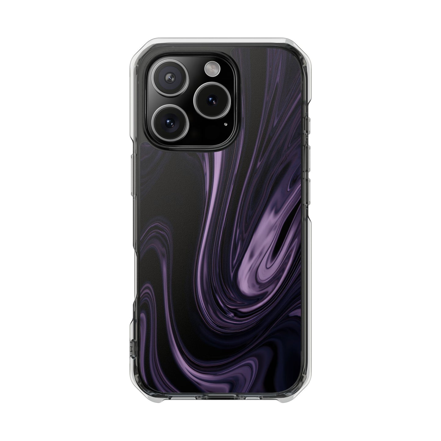 Clear Magnetic Impact Phone Case – Purple Marble Swirl