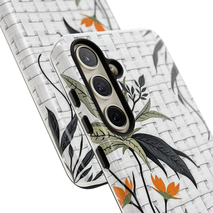 Floral Woven Tough Phone Case — Protective Botanical iPhone Cover