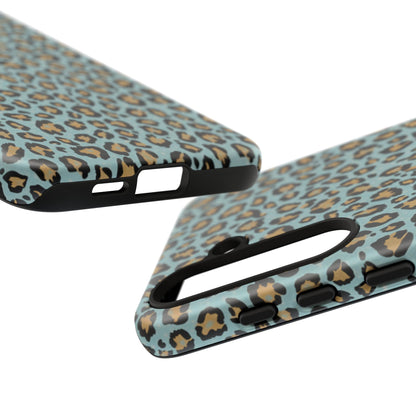 Leopard Print Tough Phone Case - Blue Cheetah Protective Cover