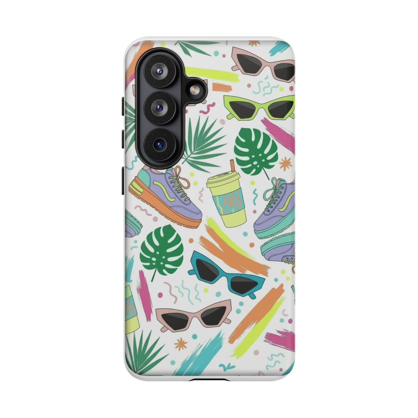 Tough Cases — Colorful Retro Sneakers & Sunglasses Phone Case
