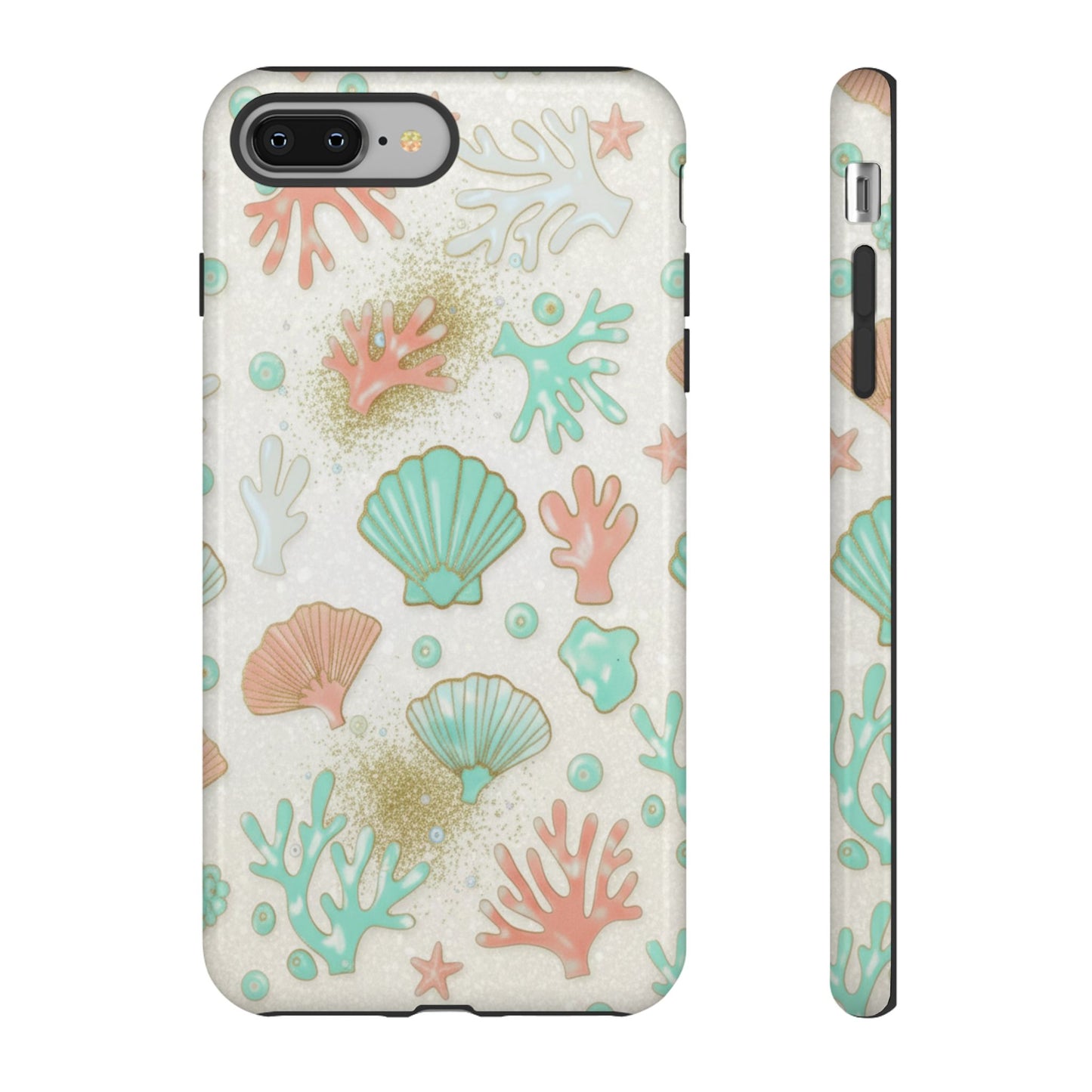 Seashell Coral Phone Case — Pastel Beach Shells Protective Tough Case