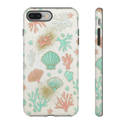 Seashell Coral Phone Case — Pastel Beach Shells Protective Tough Case