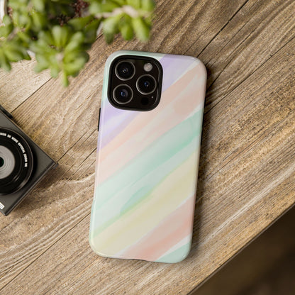 Pastel Watercolor Stripe Tough Phone Case