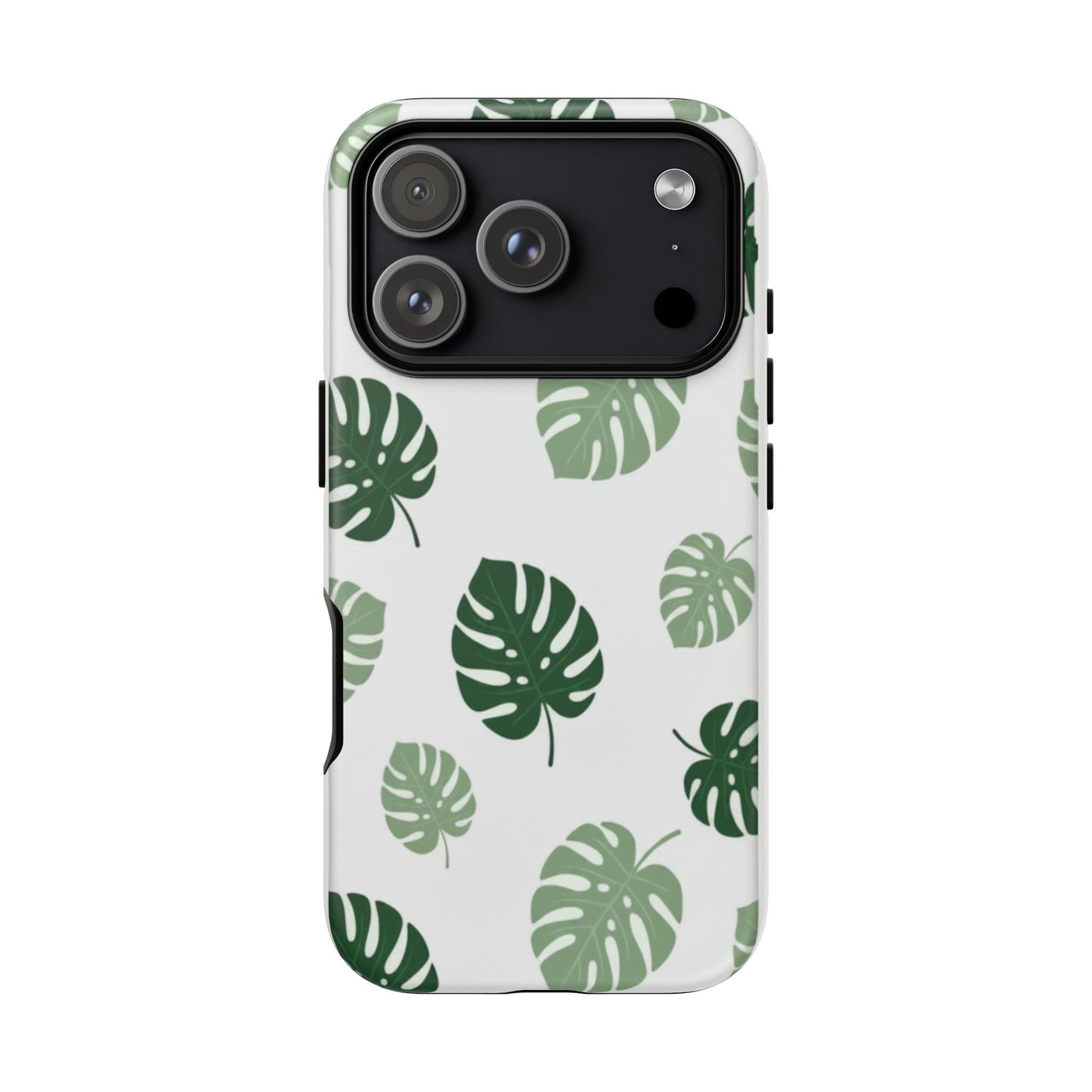 Monstera Leaf Tough Phone Case – Tropical Green Palm Pattern Protective Cover