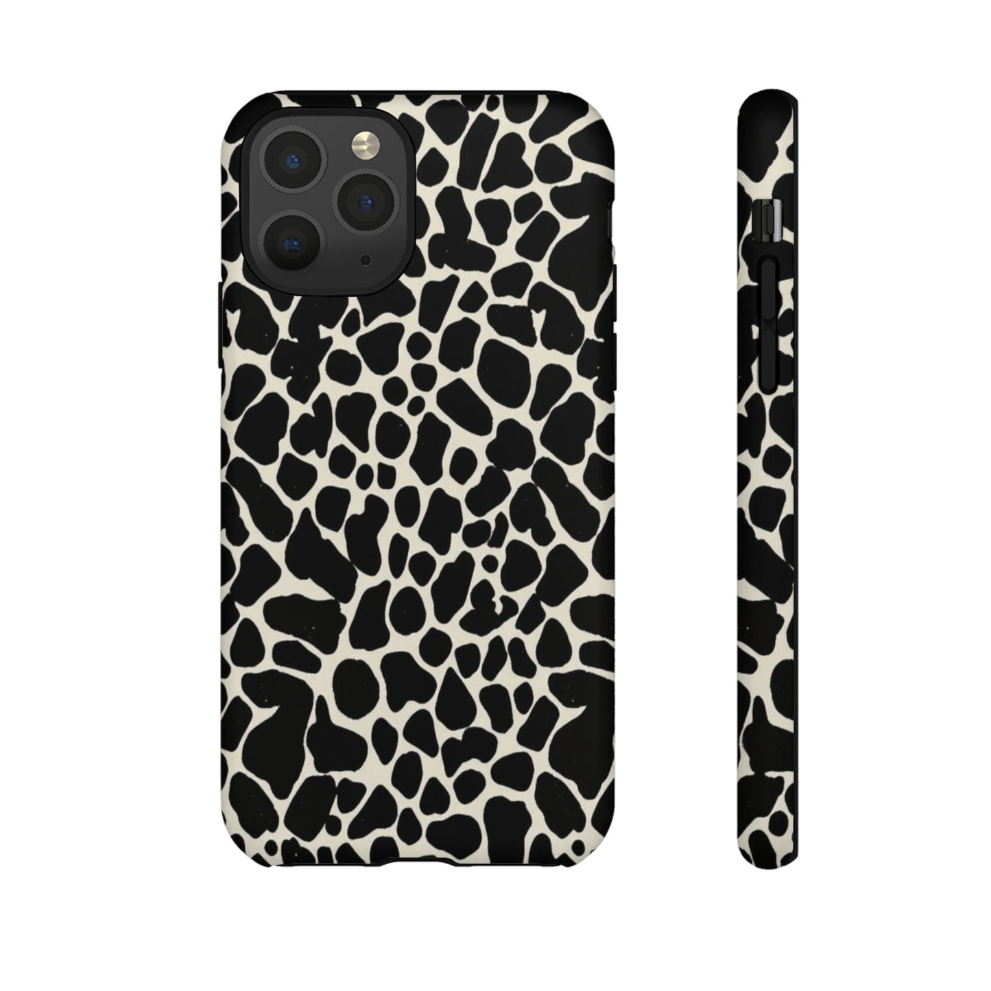 Black and White Cowhide Phone Case — Protective Tough Case