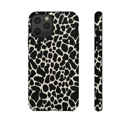Black and White Cowhide Phone Case — Protective Tough Case