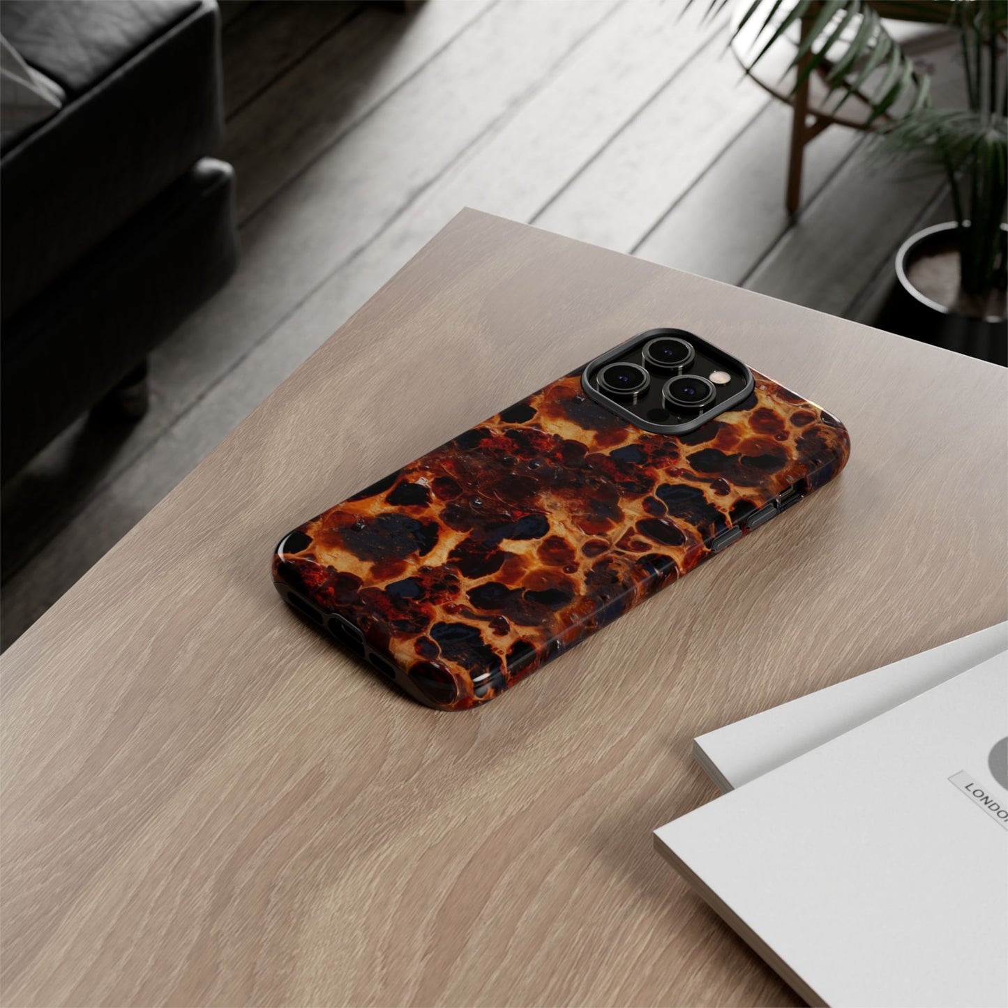 Tortoiseshell Phone Case — Protective iPhone Cover with Classic Amber Pattern