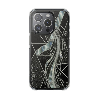 Clear Magnetic Impact Phone Case — Iridescent Geometric Design