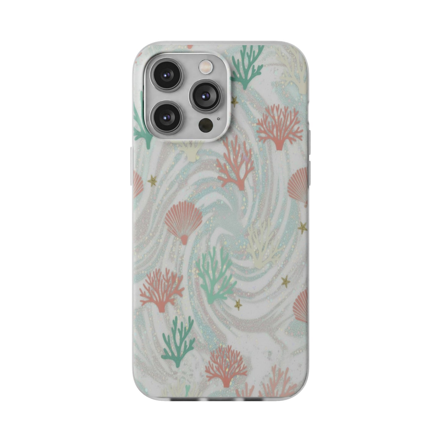 Pastel Seashell Phone Case — Coral Reef Wave iPhone Cover