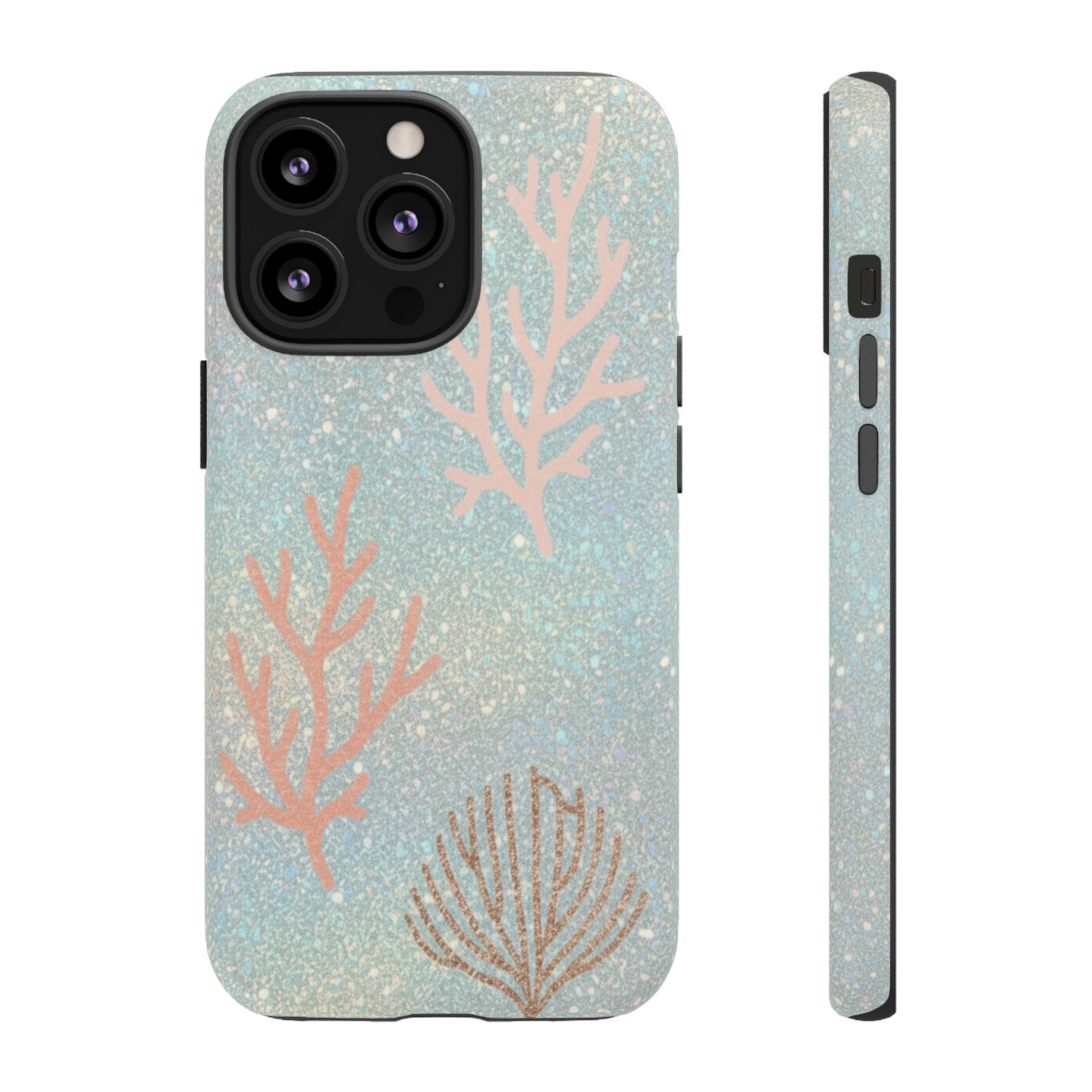 Seafoam Sparkle Phone Case – Coral & Seashell Tough Case