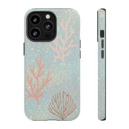 Seafoam Sparkle Phone Case – Coral & Seashell Tough Case