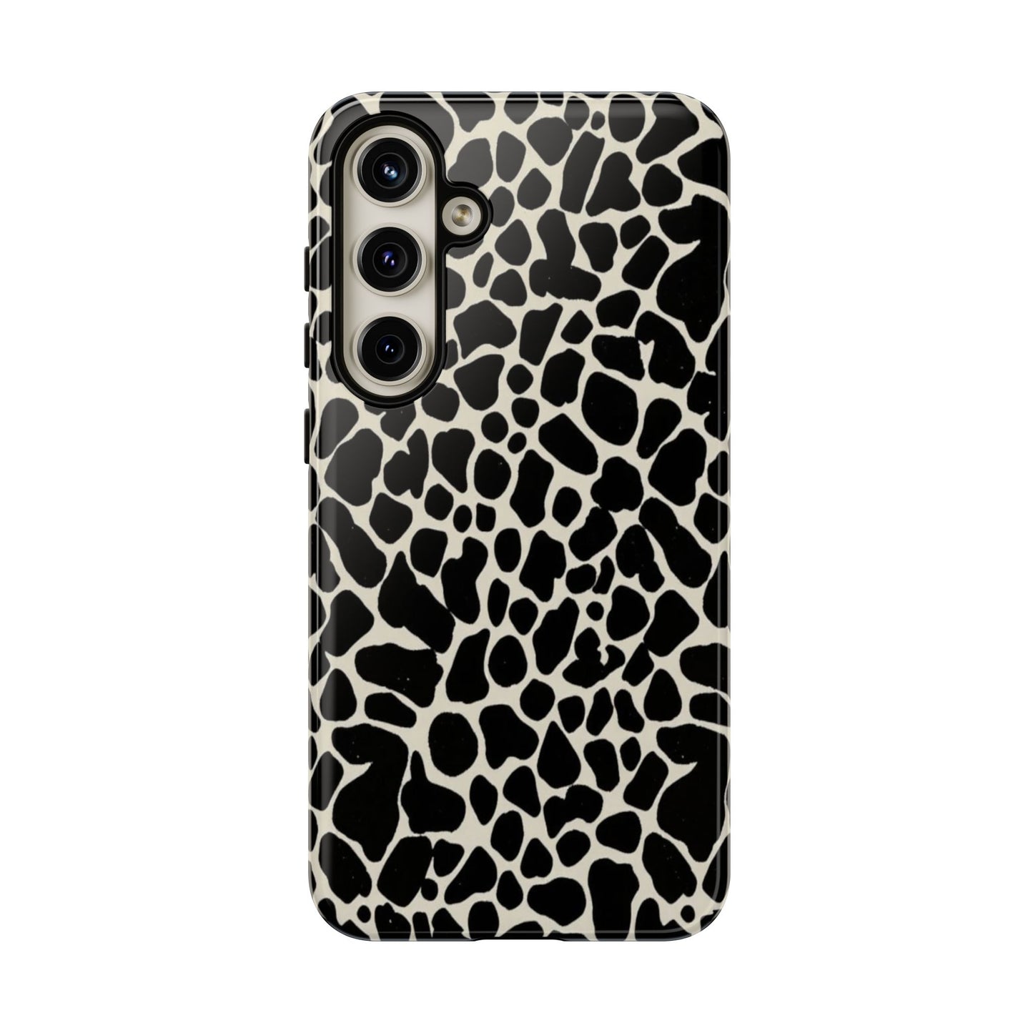 Black and White Cowhide Phone Case — Protective Tough Case