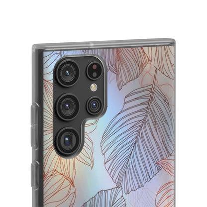 Floral Holographic Phone Case — Iridescent Leaves & Flowers Flexi Case