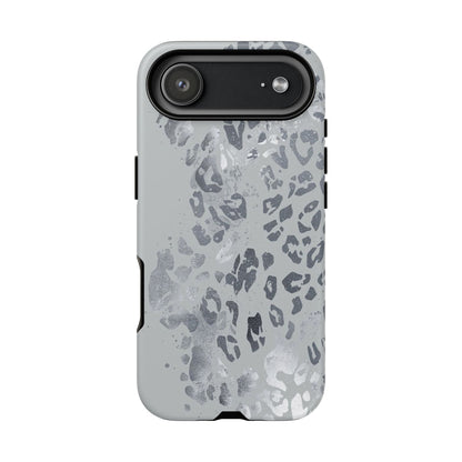 Gray Leopard Print Tough Phone Case