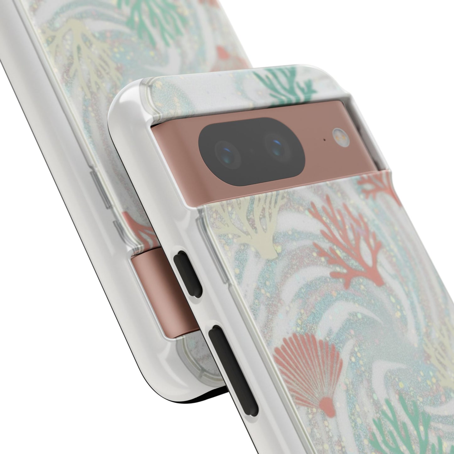 Seafoam Coral Tough Phone Case - Pastel Ocean Wave Design