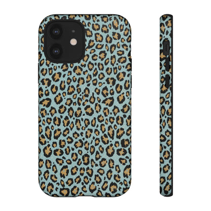 Leopard Print Tough Phone Case - Blue Cheetah Protective Cover