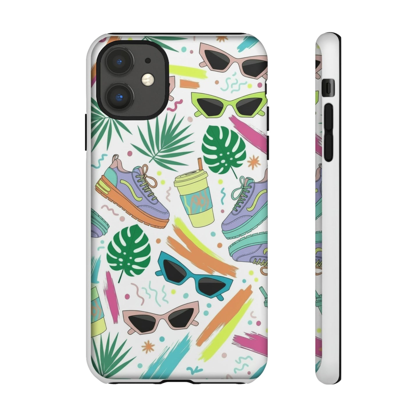 Tough Cases — Colorful Retro Sneakers & Sunglasses Phone Case