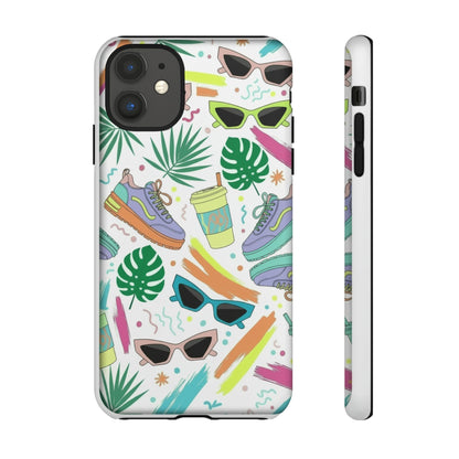 Tough Cases — Colorful Retro Sneakers & Sunglasses Phone Case