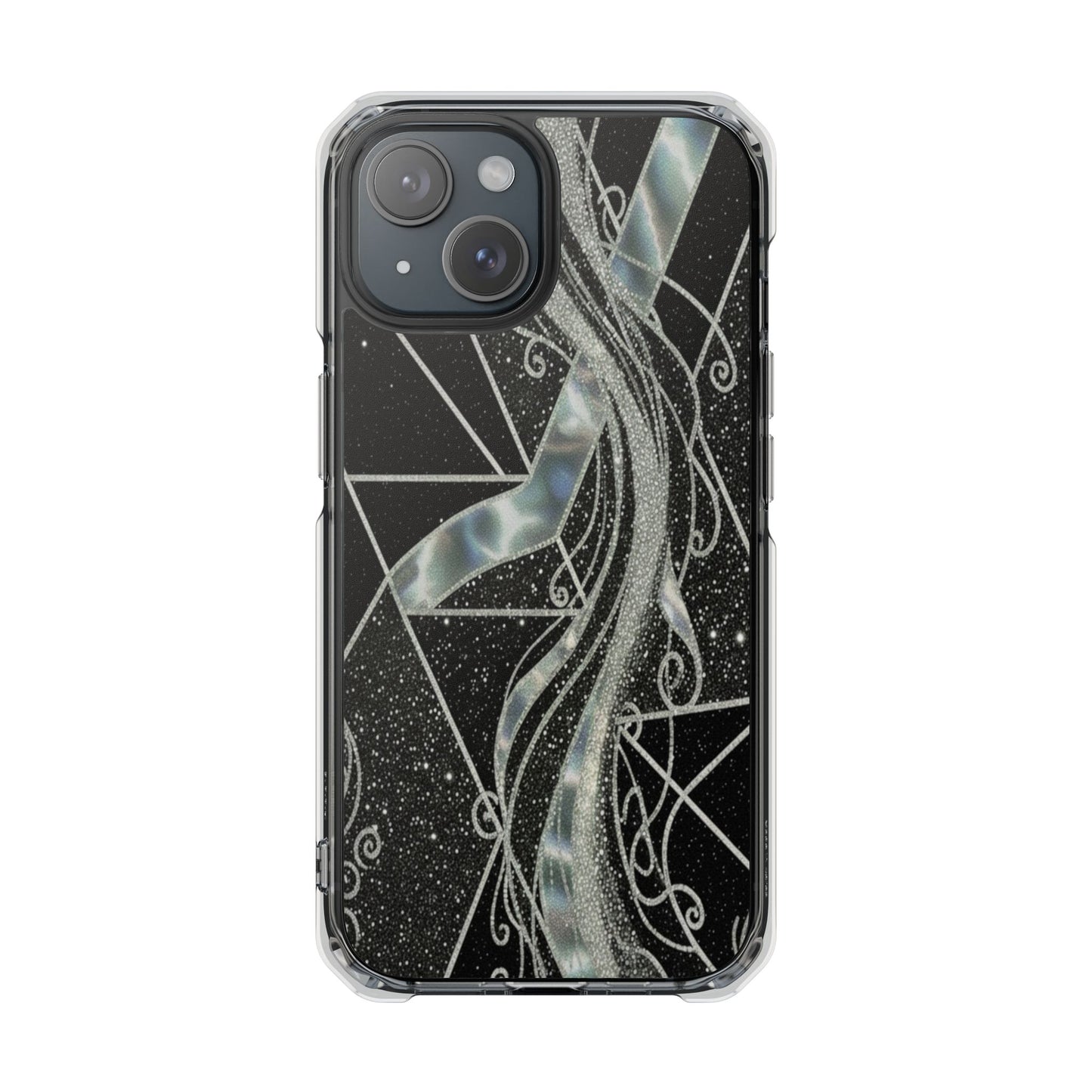 Clear Magnetic Impact Phone Case — Iridescent Geometric Design