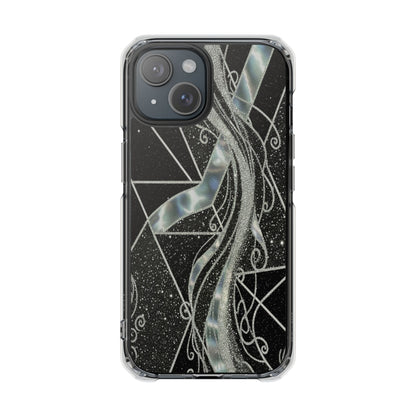 Clear Magnetic Impact Phone Case — Iridescent Geometric Design