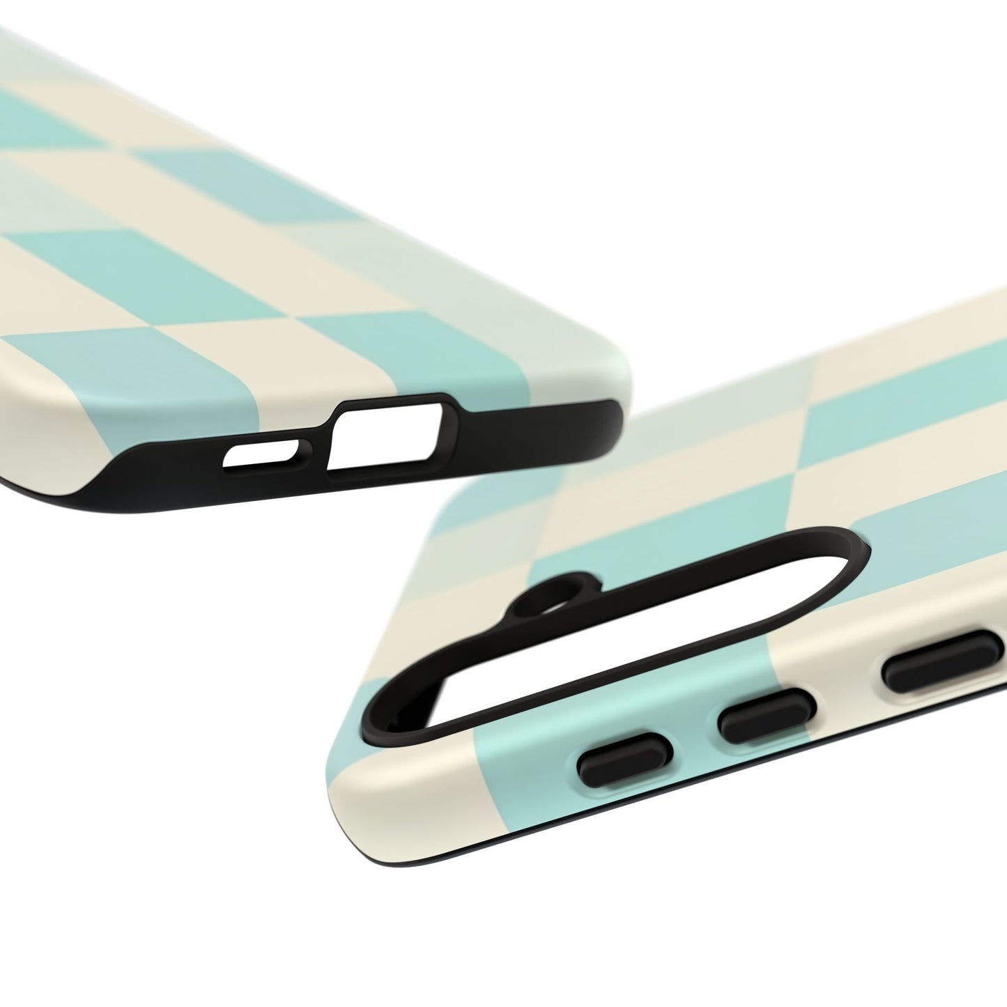 Pastel Checkerboard Tough Case – Mint & Cream Protective Phone Cover
