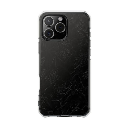 Magnetic Impact Phone Case — Black Floral Design