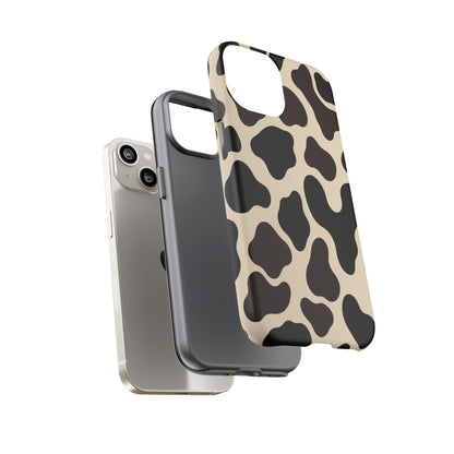 Cow Print Phone Case — Black & Cream Protective  Case