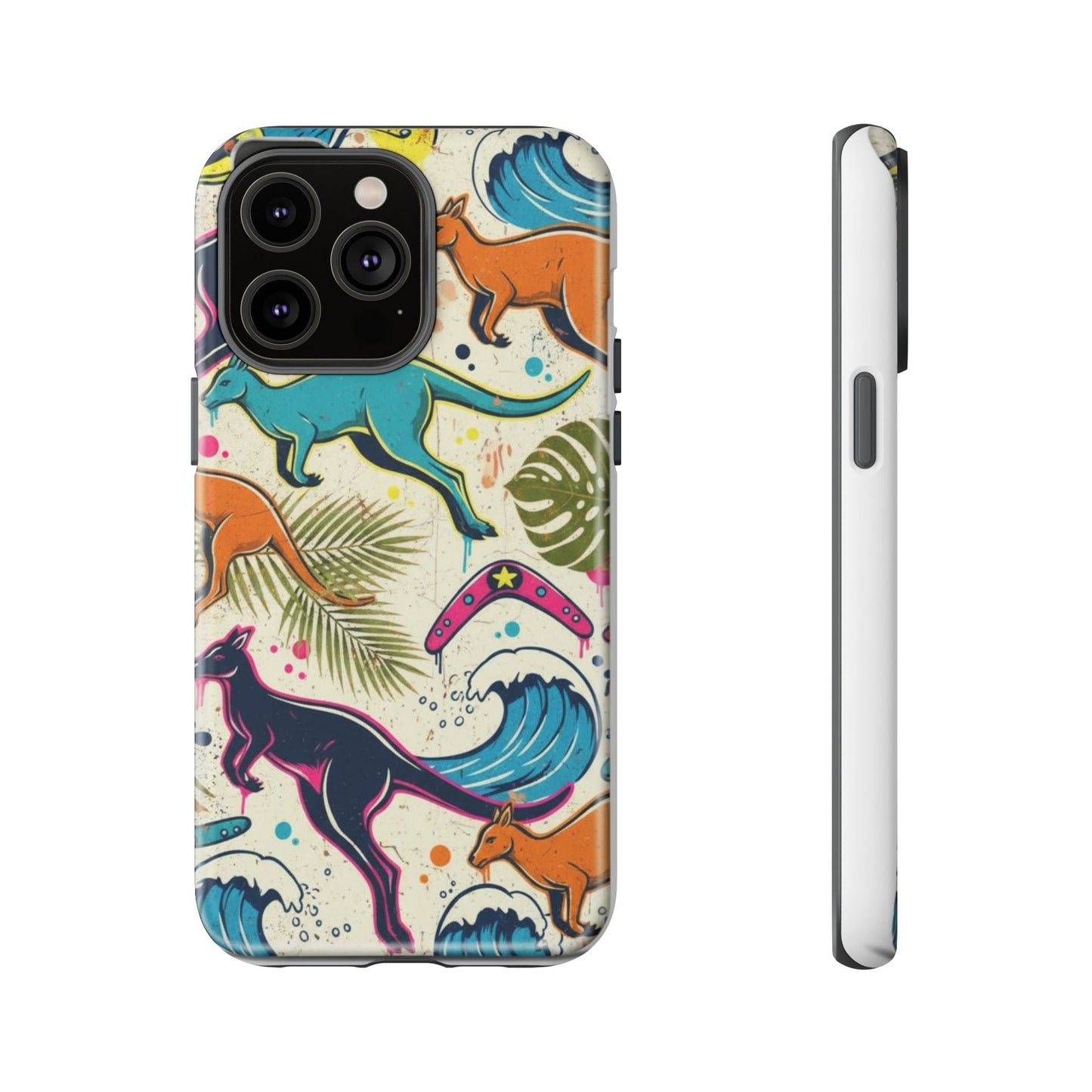 Tough Cases — Colorful Surfing Kangaroo Phone Case